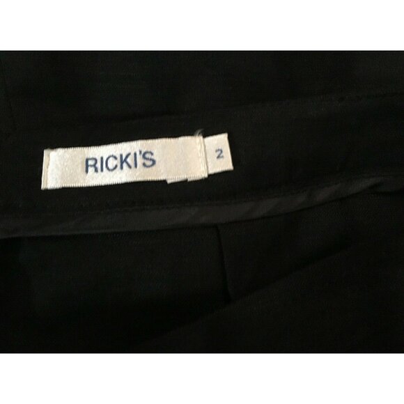 NWT Linen Blend Ricki's Women Skirt Black Pleats Back Zipper Above Knee Size 2 - Picture 8 of 8